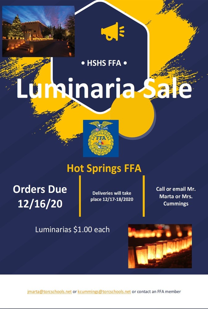 FFA Luminaria Sale Hot Springs High School