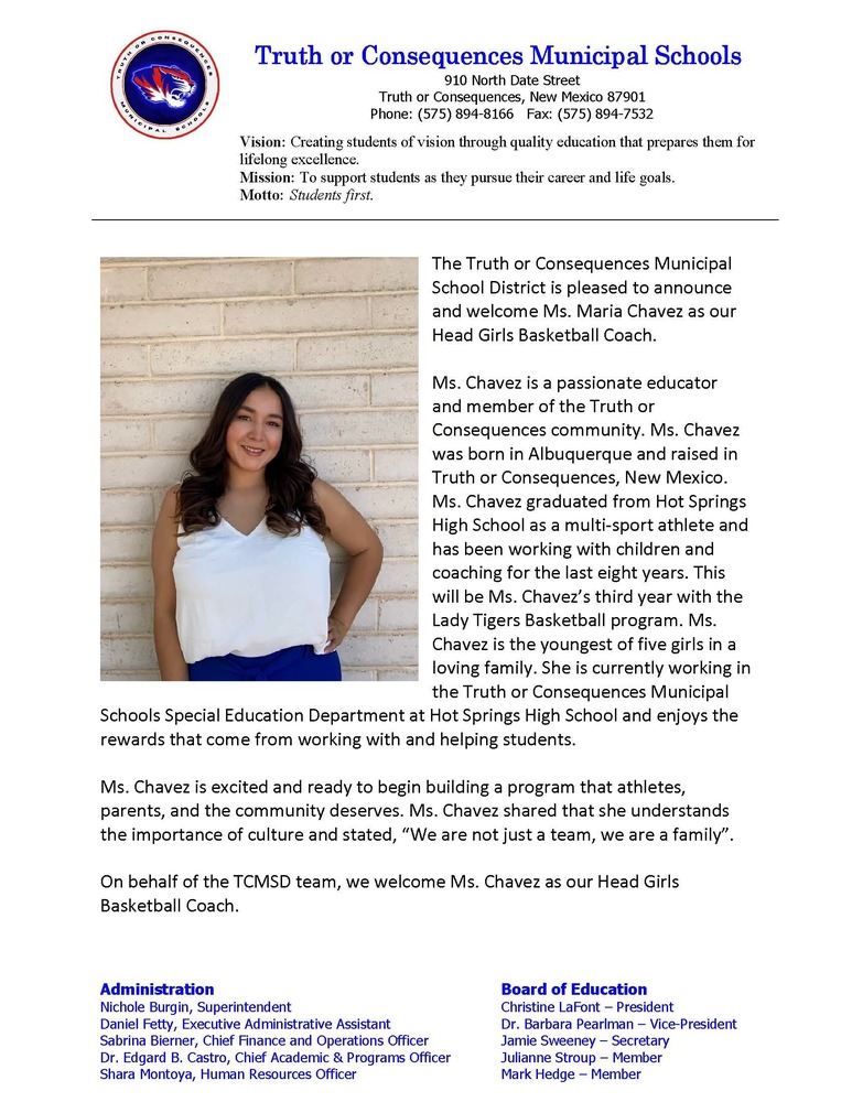 Maria Chavez Press Release
