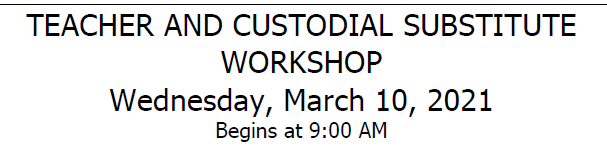 Teacher and Custodian Substitutes Needed