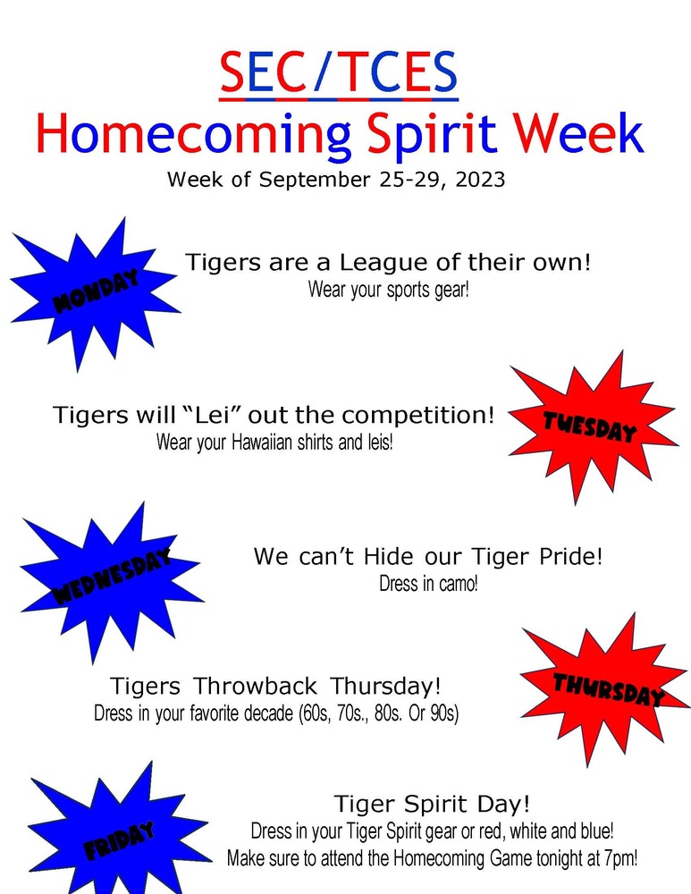 SEC/TCES Homecoming Spirit Week