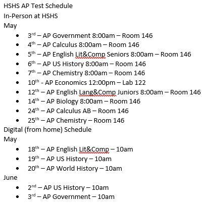 AP schedule